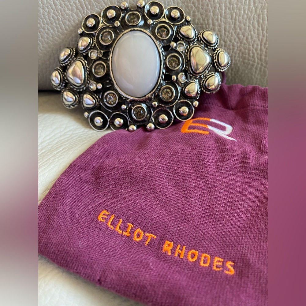 Elliot rhodes belt buckle with Swarovski crystal/pearl like accent stone